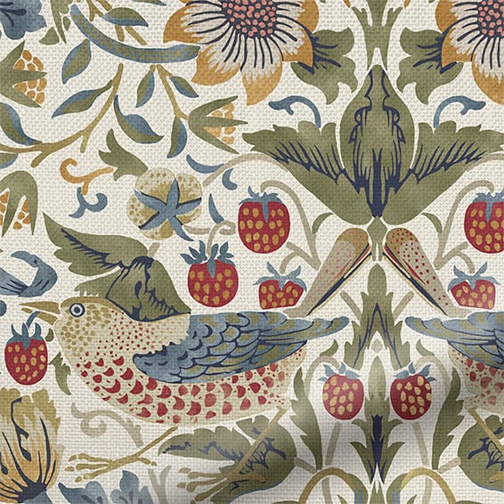 Perdele naturale William Morris Strawberry Thief.